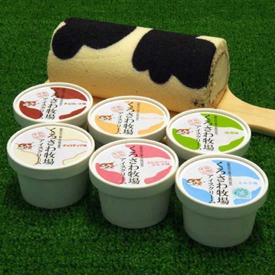 牛柄ミルクロールとアイスクリームのセット